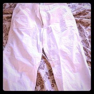 NWOT white linen Chico's cropped pants